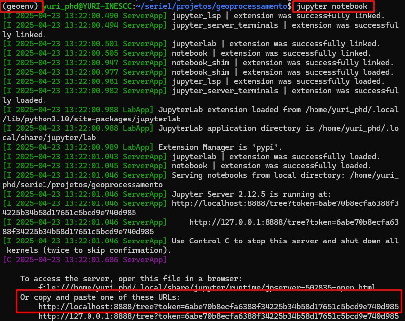 Como instalar o Jupyter Notebook no WSL Terminal mostrando o link de acesso ao Jupyter Notebook no WSL