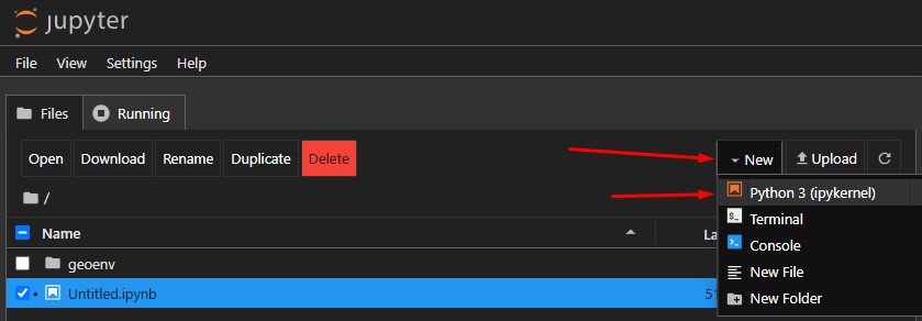 Como instalar o Jupyter Notebook no WSL Interface do Jupyter Notebook com opção para criar novo notebook Python