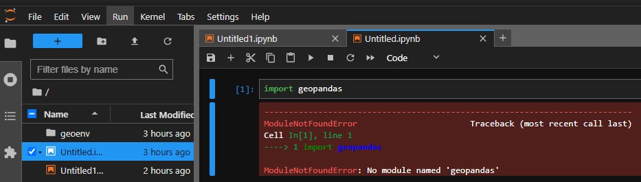 Instalando bibliotecas Python para geoprocessamento no WSL Erro ModuleNotFoundError no terminal ao importar geopandas